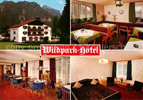 AK / Ansichtskarte Alterschrofen_Schwangau Wildpark Hotel Gastraum Fremdenzimmer Allgaeuer Alpen 
