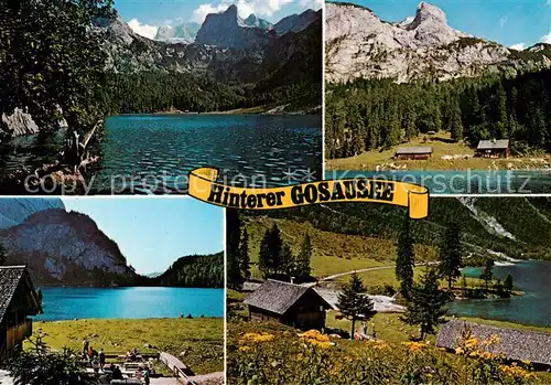 AK / Ansichtskarte Gosau_Salzkammergut_AT Hinterer Gosausee Holzmeisteralm am Fusse des Dachstein 