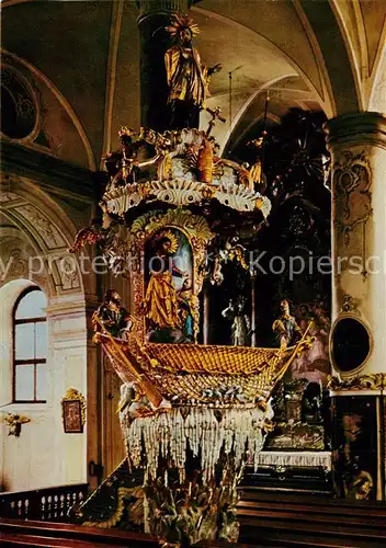 AK / Ansichtskarte Traunkirchen_AT Inneres der Wallfahrtskirche Fischerkanzel 