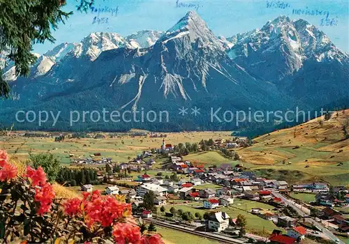 AK / Ansichtskarte Lermoos_Tirol_AT Panorama mit Wettersteingebirge 