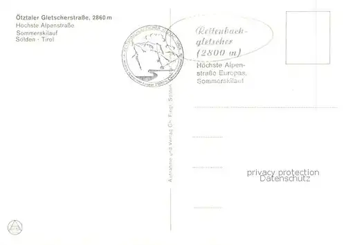 AK / Ansichtskarte Rettenbachgletscher_2860m_Soelden_oetztal_AT oetztaler Gletscherstrasse 