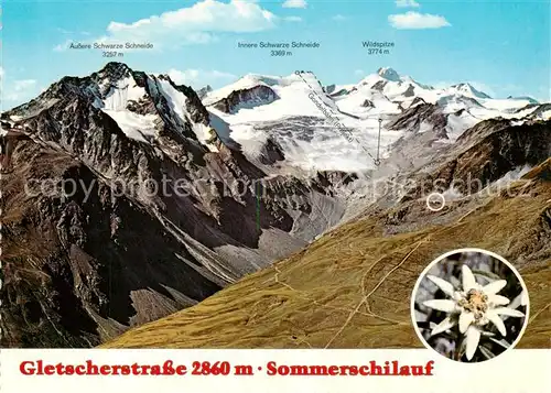 AK / Ansichtskarte Soelden_oetztal_AT Sommerskilauf oetztaler Alpen Gletscher Edelweiss 