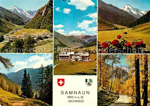 AK / Ansichtskarte Samnaun_Dorf_GR Ortsansicht Landschaftspanorama Alpen 