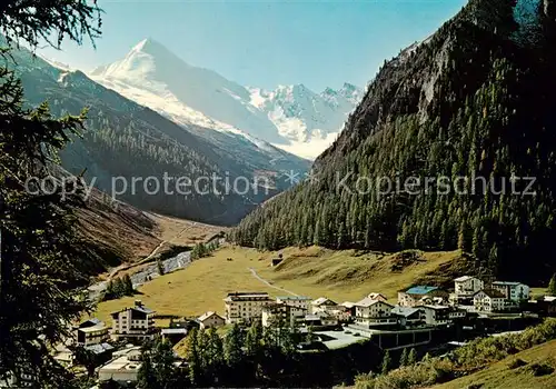 AK / Ansichtskarte Samnaun_Dorf_GR Panorama Blick gegen Muttler Samnaungruppe 