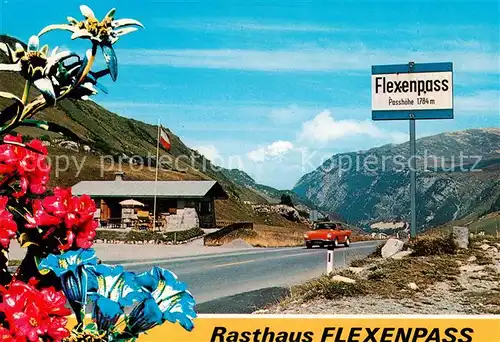 AK / Ansichtskarte Flexenpass_1784m_Arlberg_AT Rasthaus Passhoehe Alpenflora 