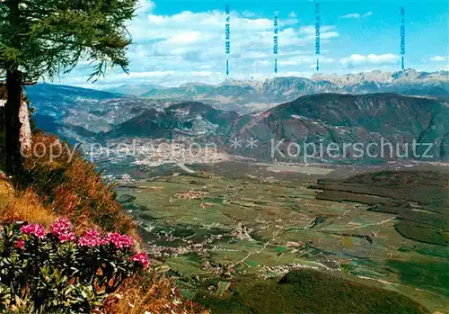 AK / Ansichtskarte Bozen_Suedtirol Panorama Blick ins Etschtal vom Monte Penegal gesehen Dolomiten Bozen Suedtirol