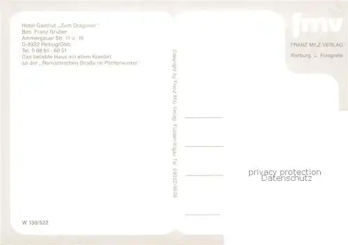 AK / Ansichtskarte Peiting Pfaffenwinkel Hotel Gasthof zum Dragoner Kirche Peiting
