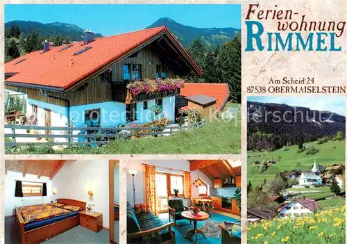 AK / Ansichtskarte Obermaiselstein Ferienwohnung Rimmel Gatstube Zimmer Panorama Obermaiselstein