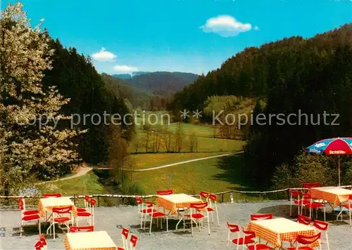 AK / Ansichtskarte Stein_Bad_Berneck Burgschenke Zum Ritter vom Stein Freiterrasse Stein_Bad_Berneck