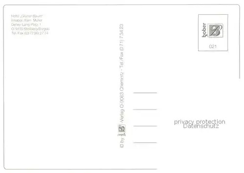 AK / Ansichtskarte Stolberg_Harz Hotel Gruener Baum Stolberg Harz