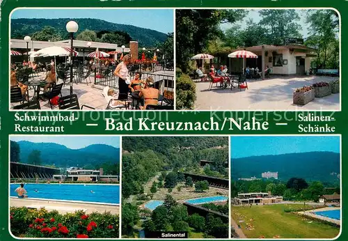 AK / Ansichtskarte Bad_Kreuznach Schwimmbad Restaurant Salinen Schaenke Salinental Bad_Kreuznach