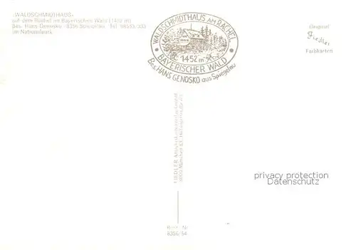 AK / Ansichtskarte Bayerischer_Wald Rachel Waldschmidthaus Bayerischer Wald