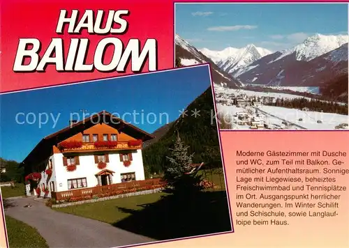 AK / Ansichtskarte Elbigenalp_Lechtal_Tirol_AT Haus Bailom Panorama 