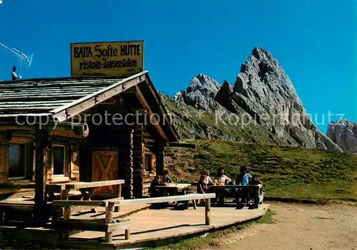 AK / Ansichtskarte Groeden_Suedtirol_IT Sofie Huette mit Geisler Spitzen 