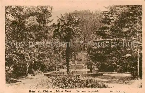 AK / Ansichtskarte Saint Zacharie_83_Var Hotel du Chateau Mont Vert Terrasse et pinede 