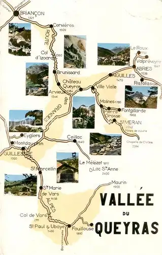 AK / Ansichtskarte Guillestre Landkarte Vallee du Queyras Guillestre
