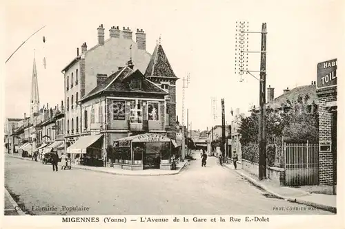 AK / Ansichtskarte Migennes L Avenue de la Gare et la Rue E. Dolet Migennes