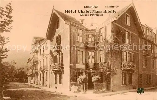 AK / Ansichtskarte Lourdes_Hautes_Pyrenees Hotel Chalet Massabielle   Avenue Peyramale Lourdes_Hautes_Pyrenees