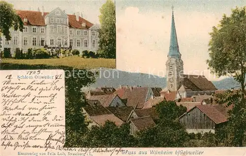 AK / Ansichtskarte Wuenheim Kirche u. Schloss Ollweiler Wuenheim
