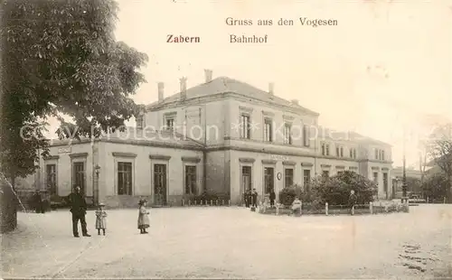 AK / Ansichtskarte Zabern_Saverne_67_Alsace Bahnhof Aussenansicht 