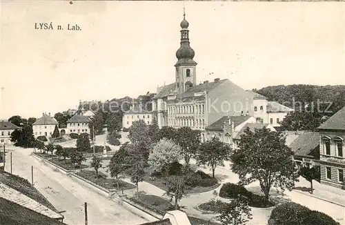 AK / Ansichtskarte Lysa__nad_Labem_Lissa_Elbe_CZ Teilansicht m. Kirche 