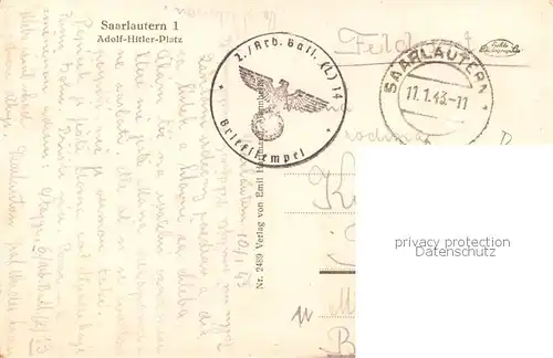 AK / Ansichtskarte Saarlautern_Saarlouis A.H. Platz   Feldpost 