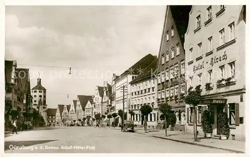 AK / Ansichtskarte Guenzburg A.H. Platz m. Hotel Hirsch Guenzburg