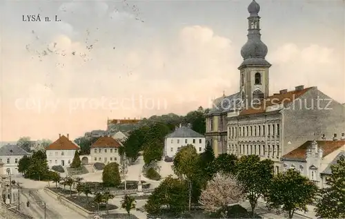 AK / Ansichtskarte Lysa__nad_Labem_Lissa_Elbe_CZ Kirche Aussenansicht 