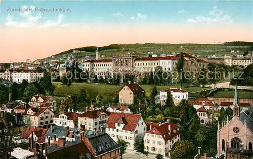 AK / Ansichtskarte Zuerich_ZH Teilansicht m. Polytechnikum Zuerich_ZH