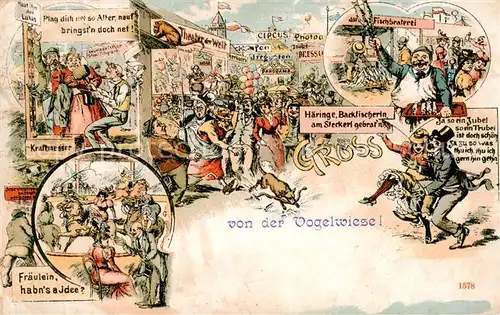 AK / Ansichtskarte Dresden_Elbe Vogelwiese Jahrmarkt   Lustige Karte 