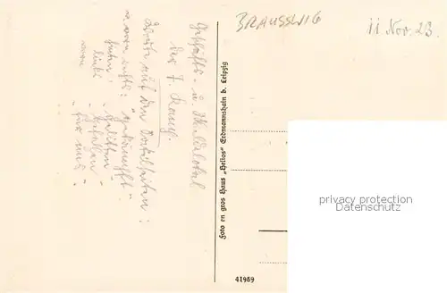 AK / Ansichtskarte Brausswig_Kitzscher Totalansicht   Kriegerdenkmal 