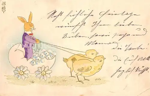 AK / Ansichtskarte Ostern_Easter_Paques Kuecken Hasse  