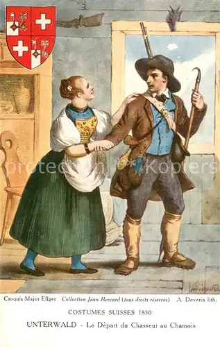 AK / Ansichtskarte Trachten_Schweiz Unterwald  