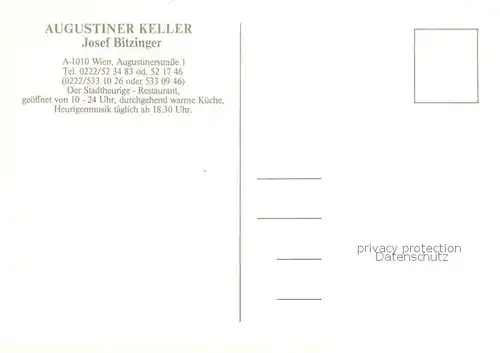 AK / Ansichtskarte Wien_AT Augustiner Keller 