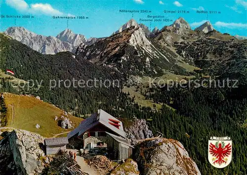 AK / Ansichtskarte Pfrontnerhuette_1800m_Tannheimertal_AT am Aggenstein Fliegeraufnahme 