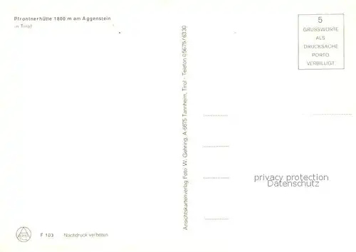 AK / Ansichtskarte Pfrontnerhuette_1800m_Tannheimertal_AT am Aggenstein Fliegeraufnahme 