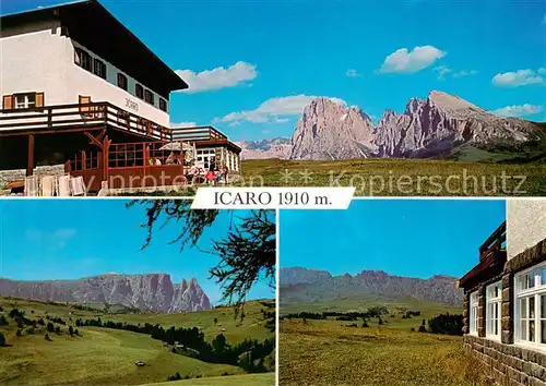 AK / Ansichtskarte Seiseralm_Alpe_di_Siusi_Trentino_IT Gasthof Icaro Panorama 