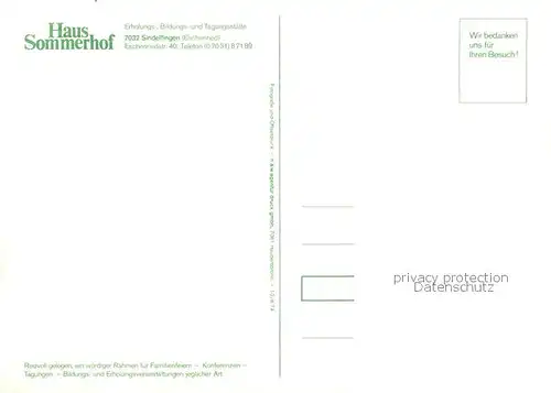 AK / Ansichtskarte Sindelfingen Haus Sommerhof Sindelfingen