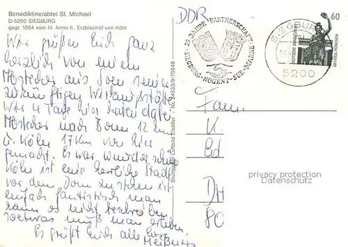 AK / Ansichtskarte Siegburg Benediktinerabtei St Michael Fliegeraufnahme Siegburg