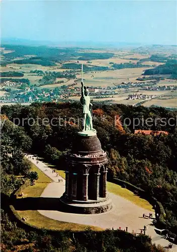 AK / Ansichtskarte Detmold Hermannsdenkmal Fliegeraufnahme Detmold