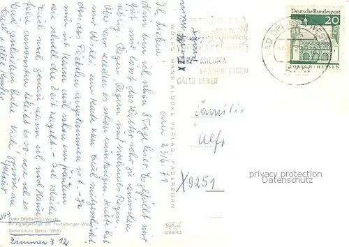 AK / Ansichtskarte Bad_Driburg Sanatorium Berlin der BfA Bad_Driburg