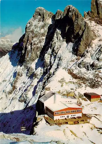 AK / Ansichtskarte Mittenwald_Bayern Berggaststaette und Bergstation der Karwendelbahn Fliegeraufnahme Mittenwald Bayern