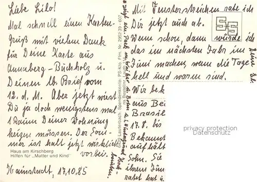 AK / Ansichtskarte Hainstadt_Buchen Haus am Kirschberg Hilfen fuer Mutter und Kind Hainstadt_Buchen