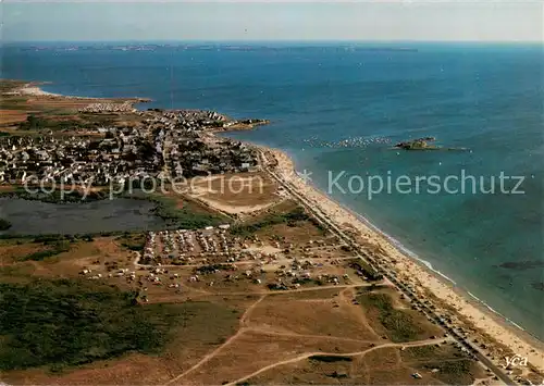 AK / Ansichtskarte Guidel_56_Morbihan Da Guidel a Lorient par la route cotiere La grande plage de Fort Bloque Vue aerienne 