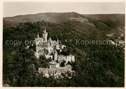 AK / Ansichtskarte Wernigerode_Harz Schloss Wernigerode Fliegeraufnahme Wernigerode Harz
