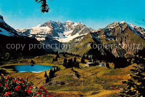 AK / Ansichtskarte Koerbersee_Schroecken_Vorarlberg_AT mit Braunarlspitze im Bregenzerwald 