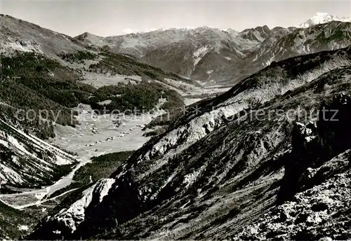 AK / Ansichtskarte Ofenbergpasshoehe_2155m_Zernez_GR Blick von Suesom Give ins Muenstertal Cierfs Lue und Ortlergebiet 
