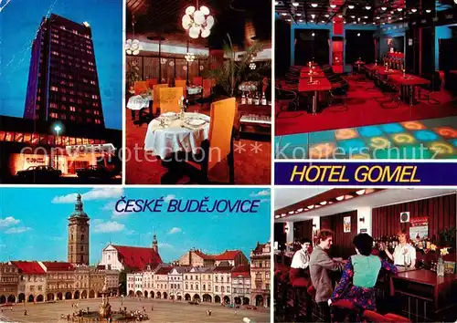 AK / Ansichtskarte Ceske_Budejovice_Budweis_CZ Hotel Gomel Restaurant Bar Stadtplatz 