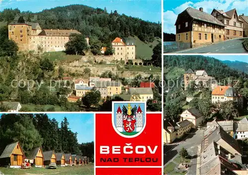 AK / Ansichtskarte Becov_nad_Teplou_CZ Stadtbild mit Burg und Schloss Ferienhaeuser 