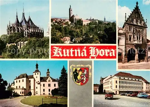 AK / Ansichtskarte Kutna_Hora Gotische Kirche St. Barbara Stadtpanorama Steinhaus Welchser Hof Hotel Medinek Kutna_Hora